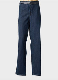 Jeans coupe droite fermeture zippée sous rabat boutonné taille normale bleu LUIGI MORINI homme