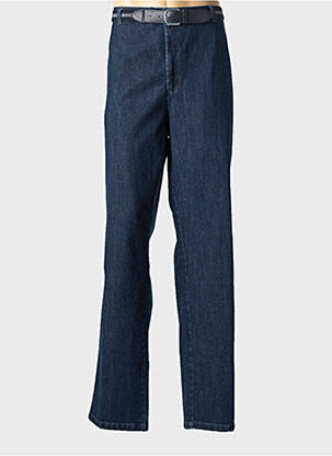 Jeans coupe droite fermeture zippée sous rabat boutonné taille normale bleu LUIGI MORINI homme