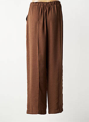 Pantalon large tissage crêpe taille normale marron FRANCK ANNA femme