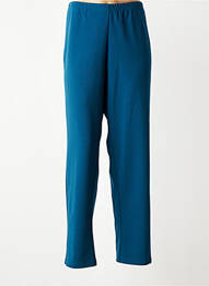 Pantalon droit tissage crêpe taille normale bleu GREGORY PAT femme