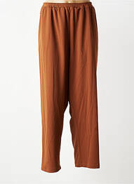 Pantalon droit taille élastique taille normale marron FRANCK ANNA femme