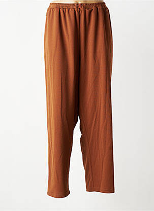 Pantalon droit taille élastique taille normale marron FRANCK ANNA femme