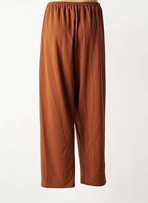 Pantalon droit taille élastique taille normale marron FRANCK ANNA femme