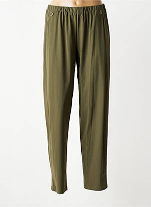 Pantalon slim taille élastique taille normale vert FRANCK ANNA femme