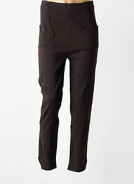 Pantalon slim taille élastique taille normale marron FRANCK ANNA femme