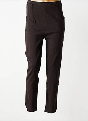 Pantalon slim taille élastique taille normale marron FRANCK ANNA femme