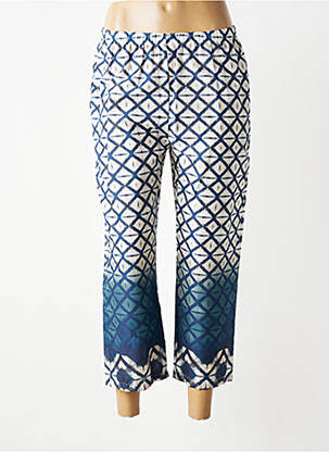 Pantacourt coupe droite taille normale bleu FRANCK ANNA femme