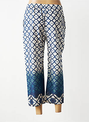 Pantacourt coupe droite taille normale bleu FRANCK ANNA femme