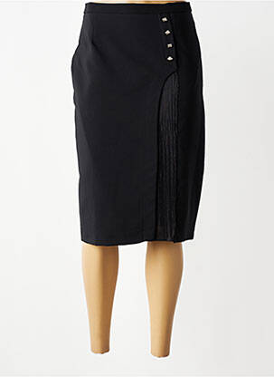 Jupe mi-longue coupe droite noir GREGORY PAT femme
