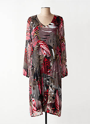 Robe mi-longue coupe fluide manches longues noir FRANCK ANNA femme