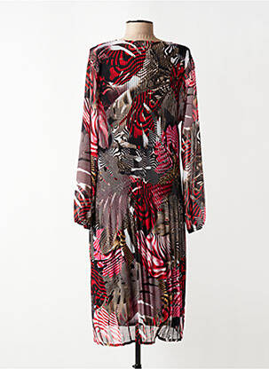 Robe mi-longue coupe fluide manches longues noir FRANCK ANNA femme