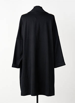 Manteau long coupe cintrée sans capuche noir FRANCK ANNA femme