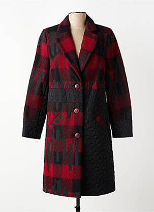 Manteau long coupe cintrée sans capuche rouge MERI & ESCA femme