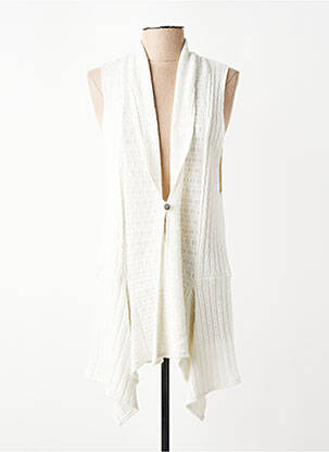 Gilet sans manche coupe cintrée beige FRANCK ANNA femme