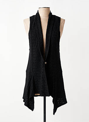 Gilet sans manche coupe cintrée noir FRANCK ANNA femme