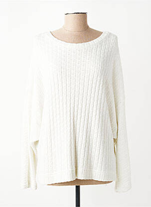 Pull coupe droite manches longues beige FRANCK ANNA femme