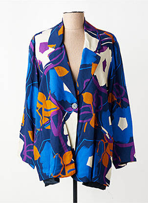 Blazer poches bleu FRANCK ANNA femme