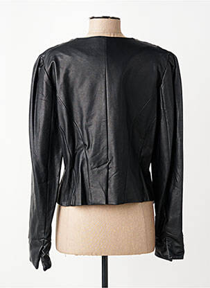 Veste simili cuir coupe cintrée noir KOKOMARINA femme