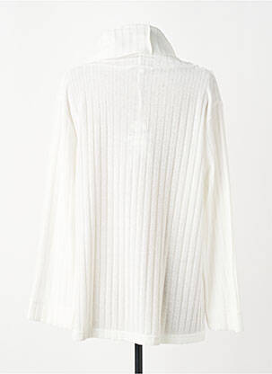 Pull col roulé coupe droite manches longues blanc FRANCK ANNA femme