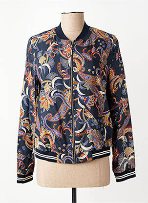 Blouson col v bleu PAUSE CAFE femme