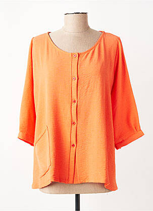 Veste casual col rond orange FRANCK ANNA femme