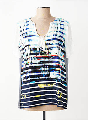 T-shirt coupe droite manches courtes bleu FRANCK ANNA femme