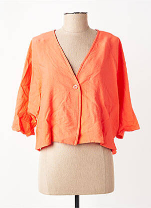 Veste casual coupe droite orange FRANCK ANNA femme