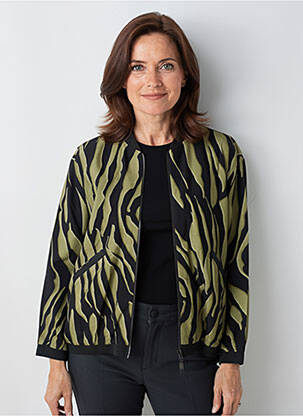 Blouson effet matière satinée vert FRANCK ANNA femme