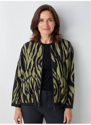 Blouson effet matière satinée vert FRANCK ANNA femme
