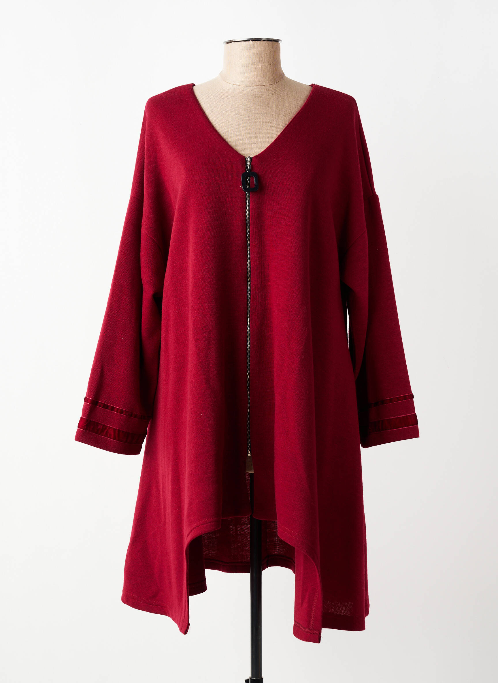 Gilet manches longues stretch rouge FRANCK ANNA femme