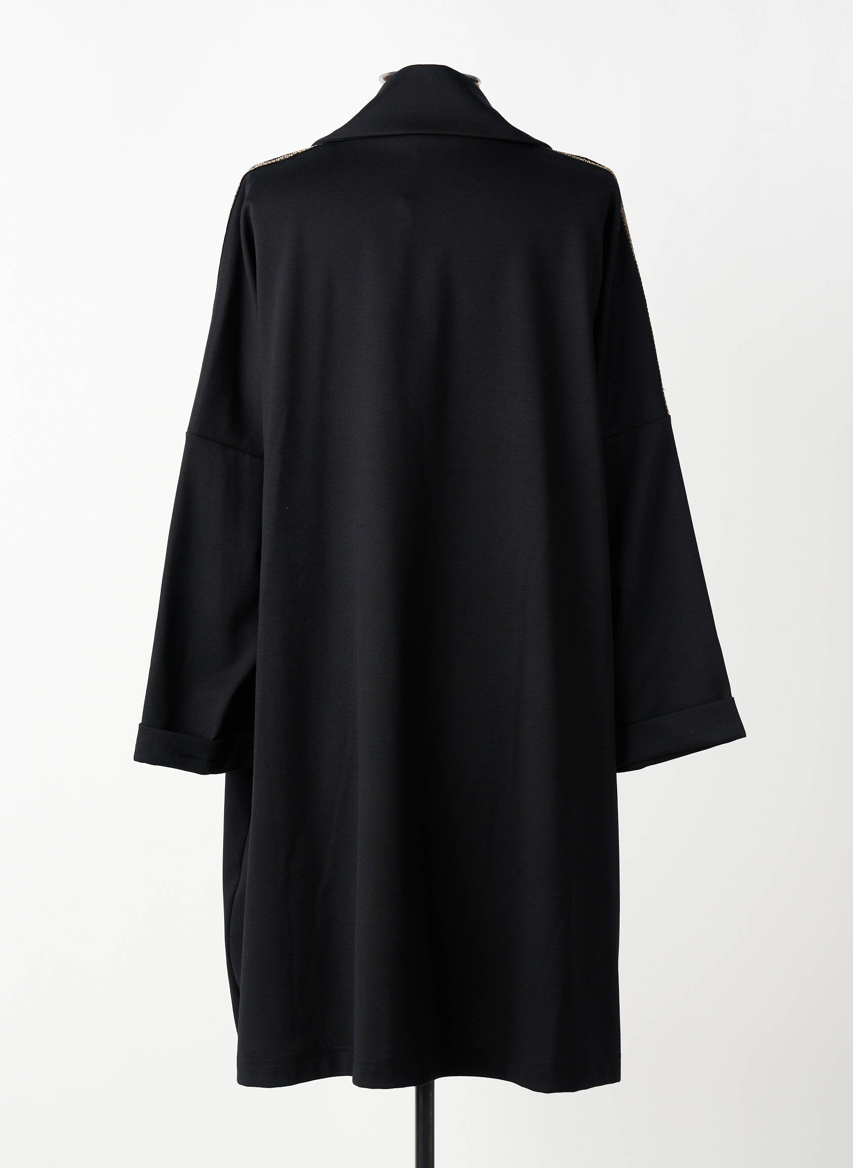 Manteau long coupe cintrée sans capuche noir FRANCK ANNA femme