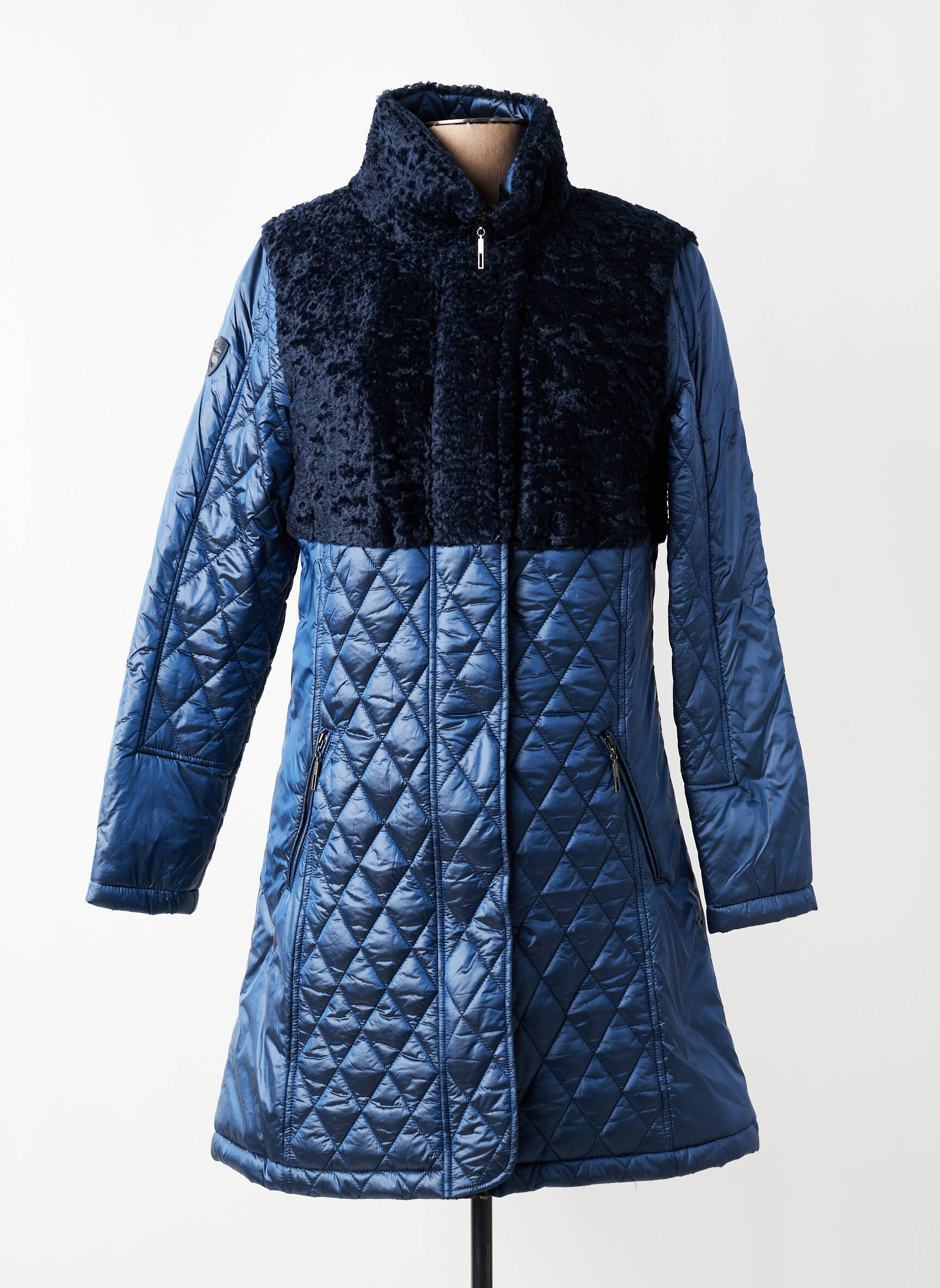 Doudoune poches sans capuche bleu FRED SABATIER femme