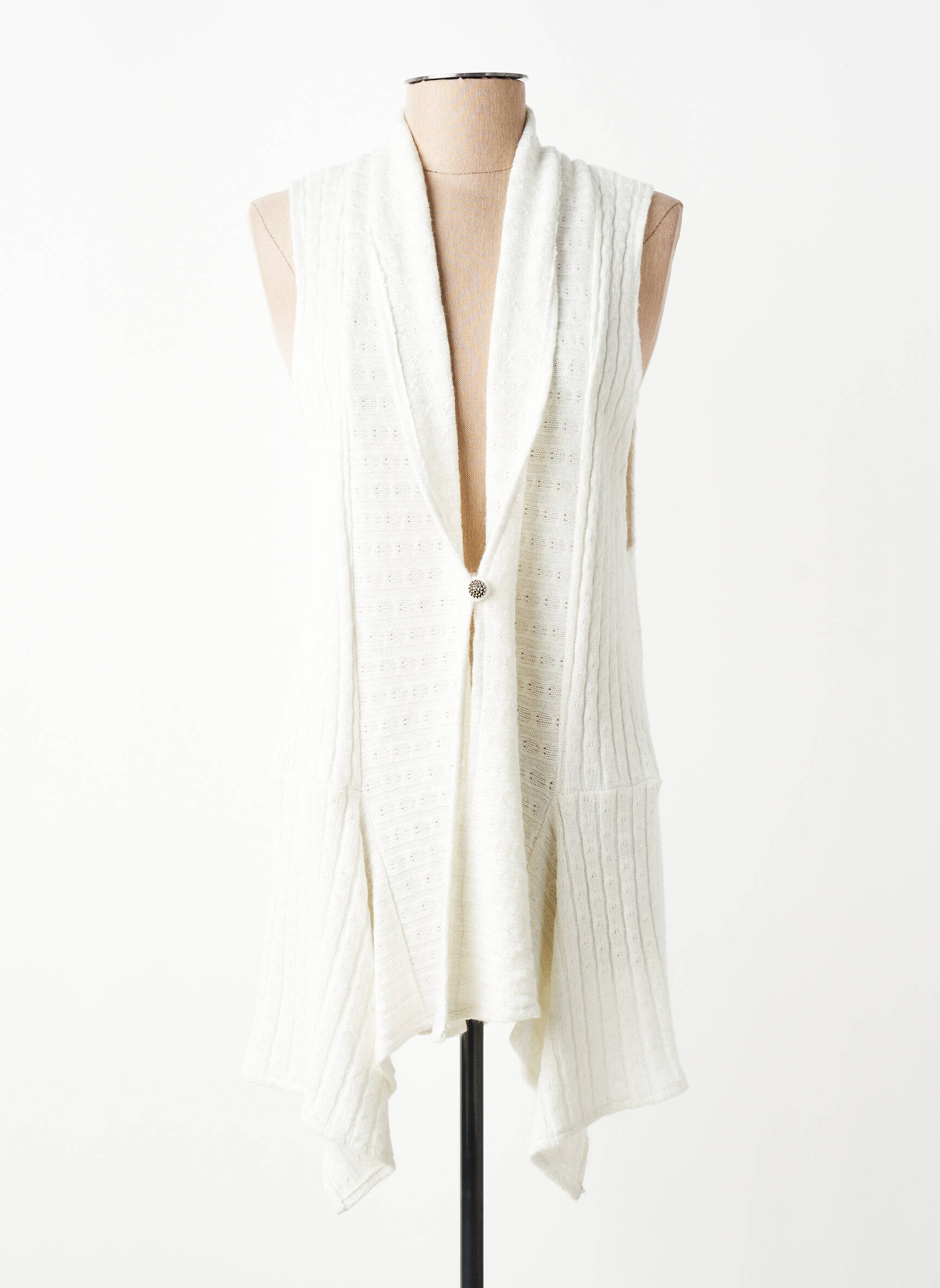 Gilet sans manche coupe cintrée beige FRANCK ANNA femme