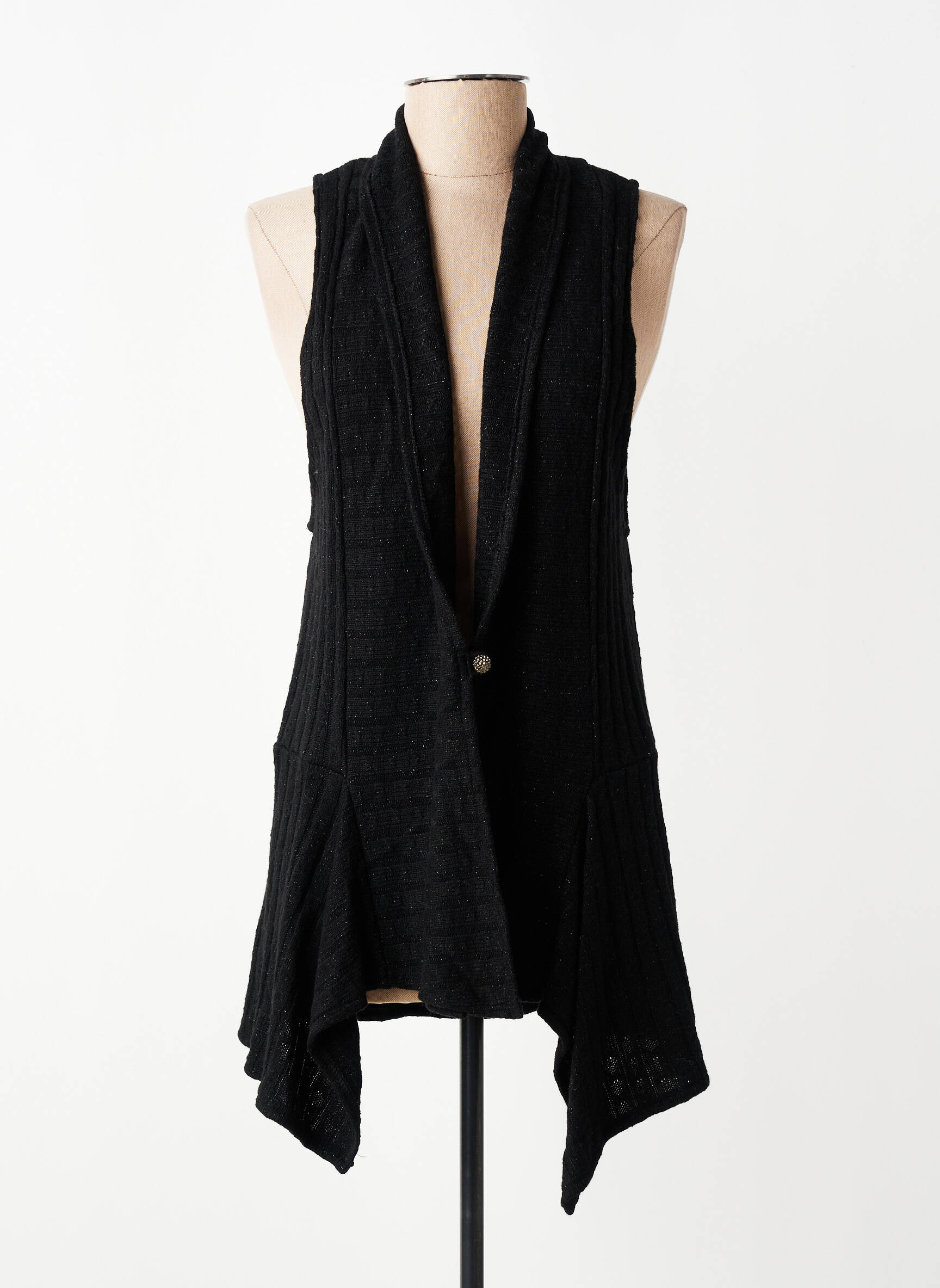 Gilet sans manche coupe cintrée noir FRANCK ANNA femme