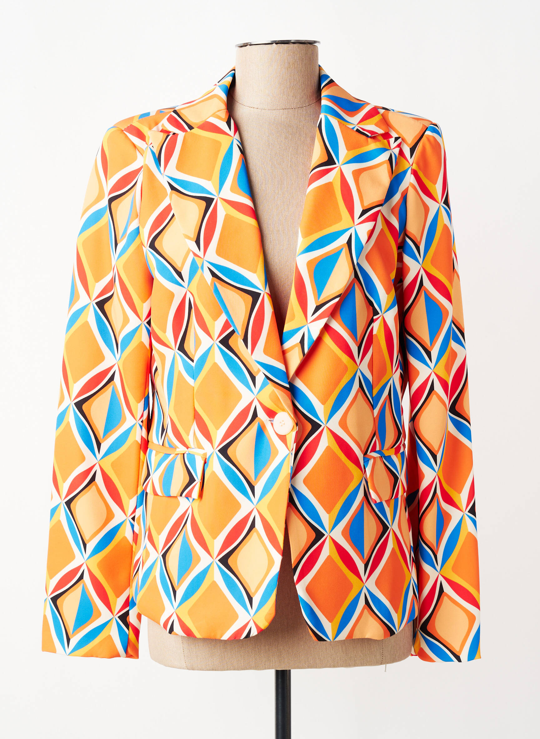 Blazer coupe cintrée orange ALESIA femme