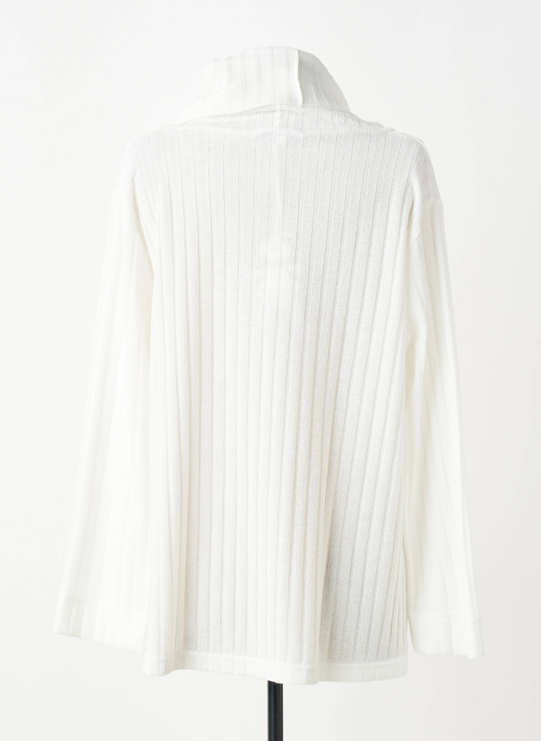 Pull col roulé coupe droite manches longues blanc FRANCK ANNA femme