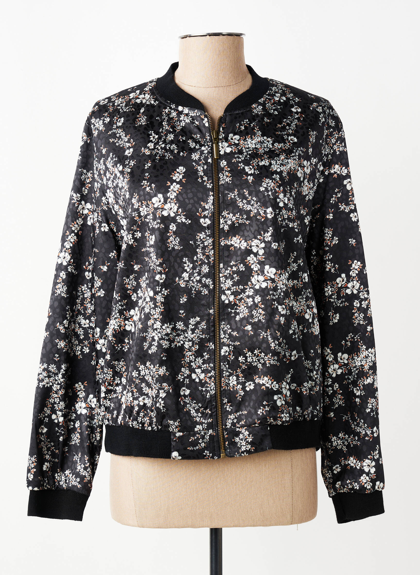 Blouson effet matière satinée noir PAUSE CAFE femme