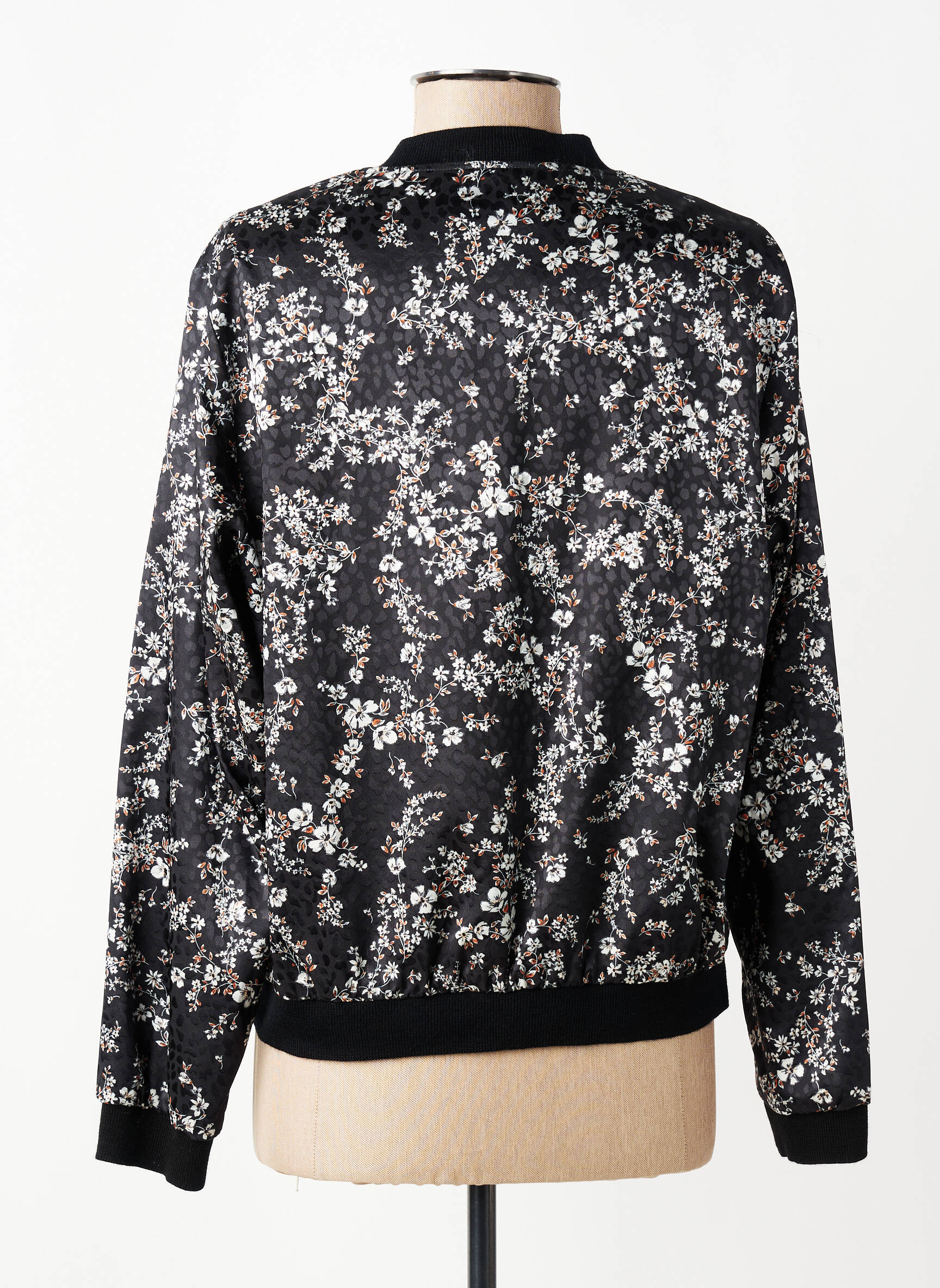 Blouson effet matière satinée noir PAUSE CAFE femme