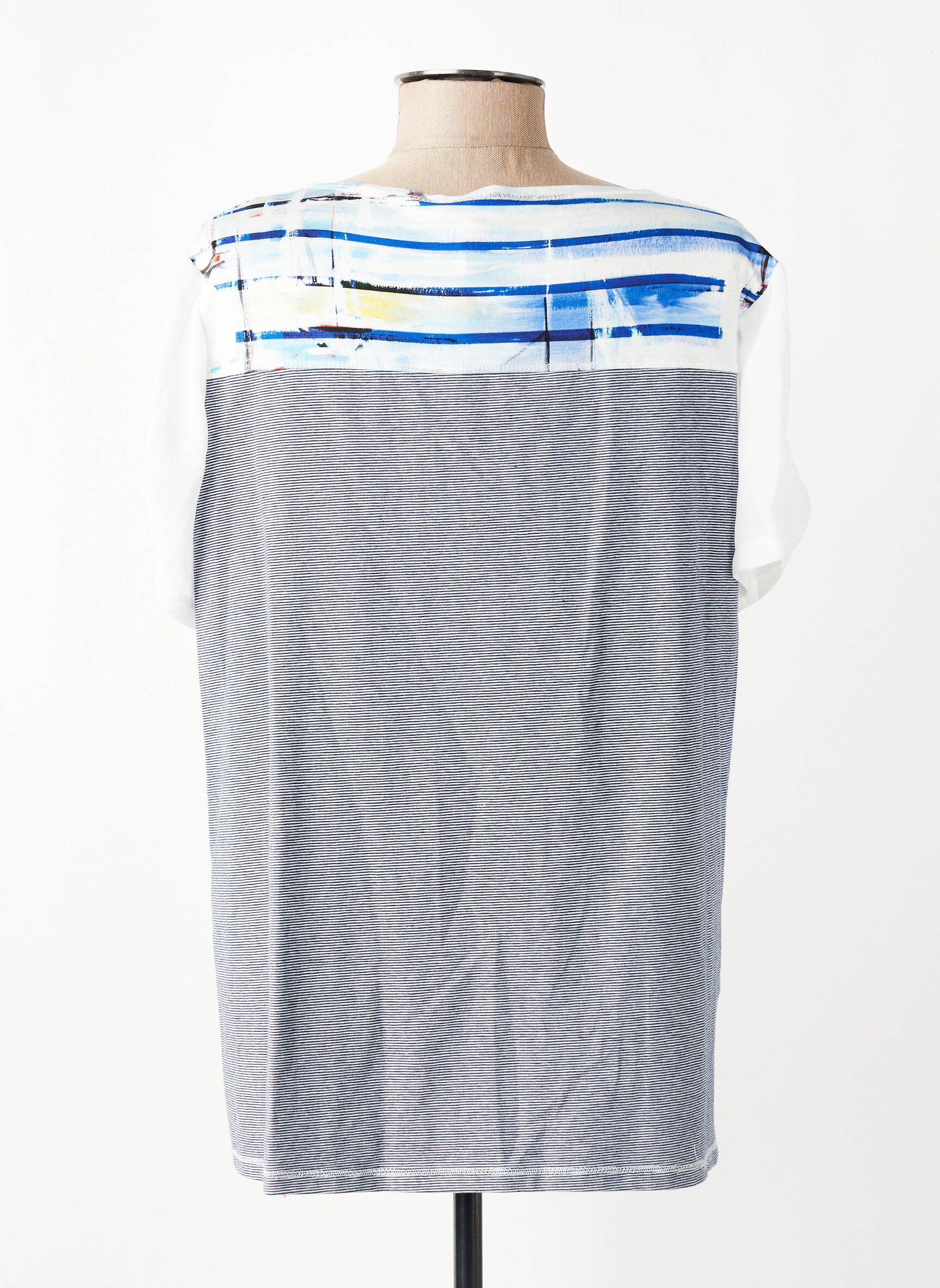 T-shirt coupe droite manches courtes bleu FRANCK ANNA femme
