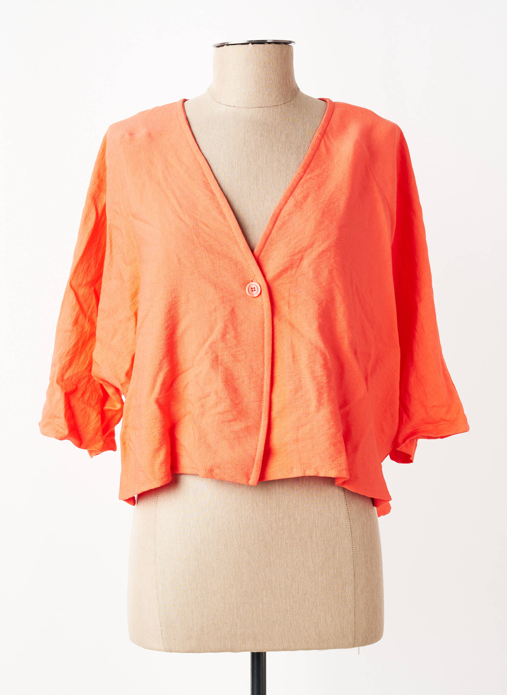 Veste casual coupe droite orange FRANCK ANNA femme