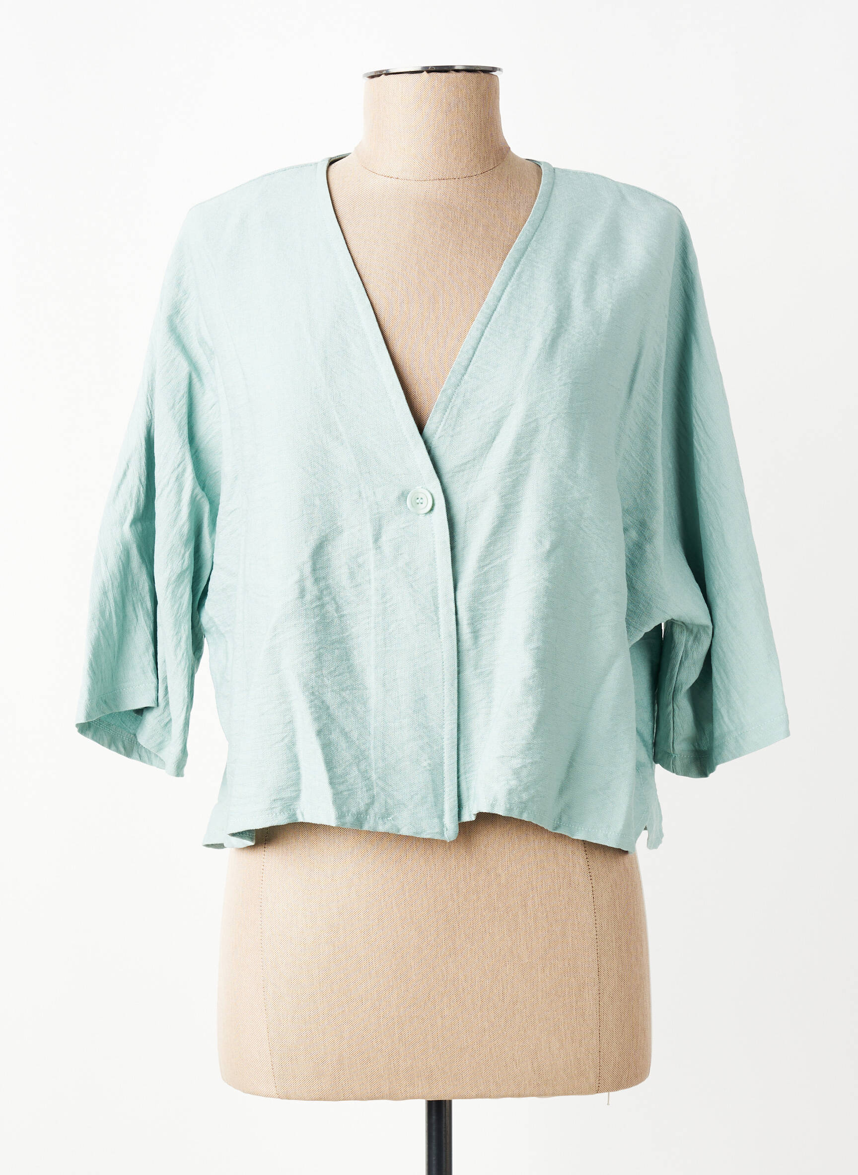 Veste casual coupe droite vert FRANCK ANNA femme