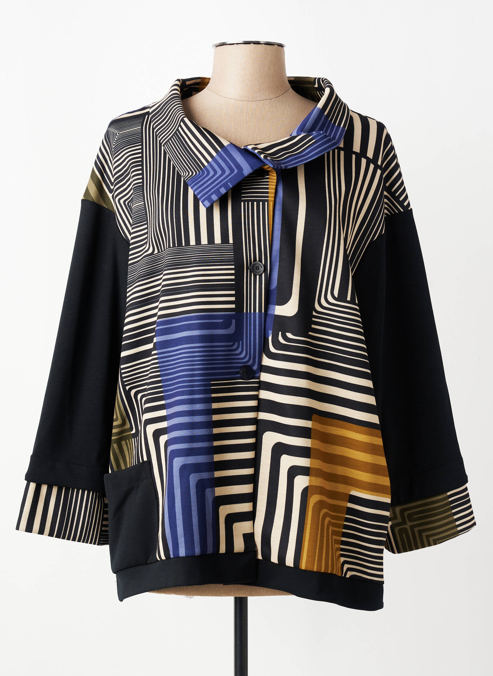 Veste casual coupe droite noir FRANCK ANNA femme