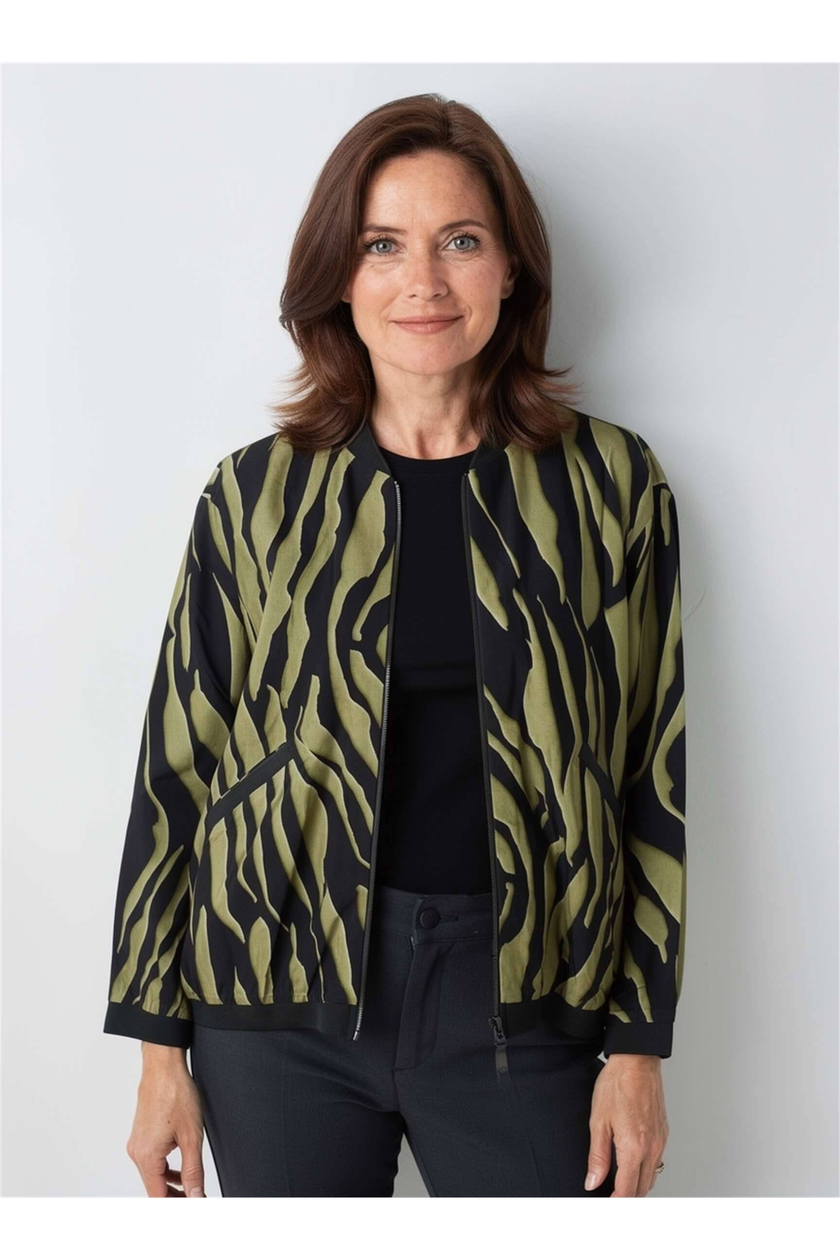 Blouson col v vert FRANCK ANNA femme