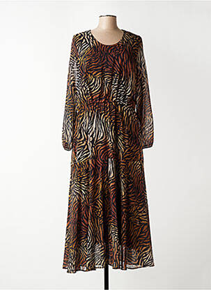 Robe longue manches longues manches longues noir PAUSE CAFE femme