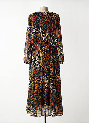 Robe longue manches longues manches longues noir PAUSE CAFE femme