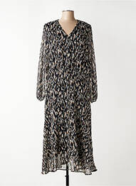 Robe longue manches longues manches longues noir PAUSE CAFE femme