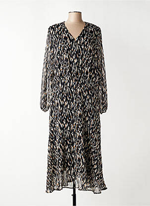 Robe longue manches longues manches longues noir PAUSE CAFE femme