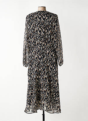 Robe longue manches longues manches longues noir PAUSE CAFE femme