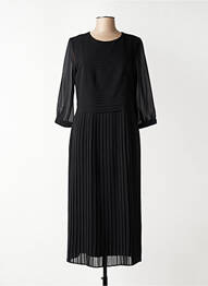 Robe longue coupe cintrée manches 3/4 noir GUY DUBOUIS femme