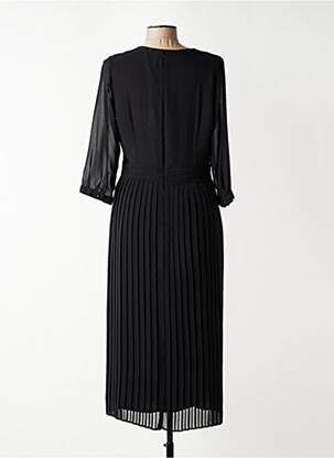 Robe longue coupe cintrée manches 3/4 noir GUY DUBOUIS femme